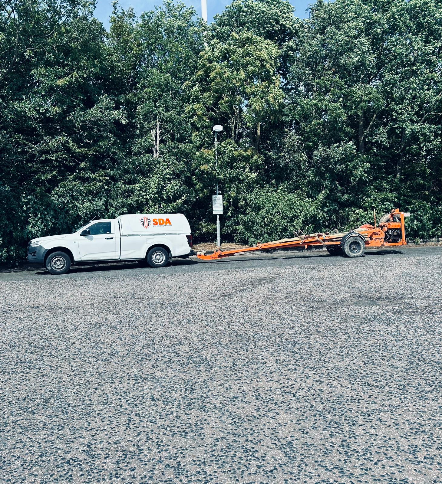 SDA Site Investigation van with water bore drill trailer